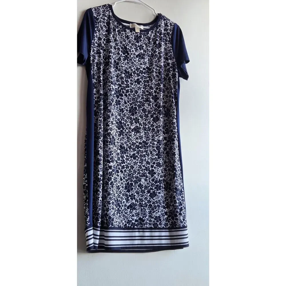 Michael Kors Floral  Stretchy Sexy Preppy Y2K Dress XL Boho Coastal Resortwear